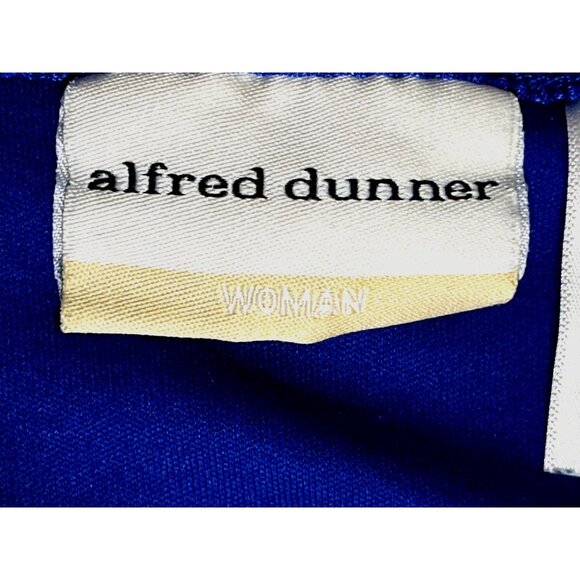 Alfred Dunner 3X Royal Blue Ruffle Blouse Glam Boldwear Textured Shine Top - Picture 7 of 12
